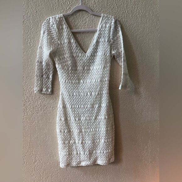 Guess Dress Bodycon Women’s Sz 8 White Y2K Lace - Picture 6 of 10
